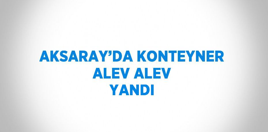 AKSARAY’DA KONTEYNER ALEV ALEV YANDI