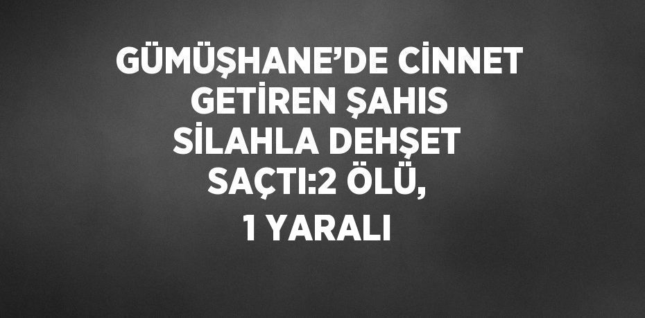 GÜMÜŞHANE’DE CİNNET GETİREN ŞAHIS SİLAHLA DEHŞET SAÇTI:2 ÖLÜ, 1 YARALI