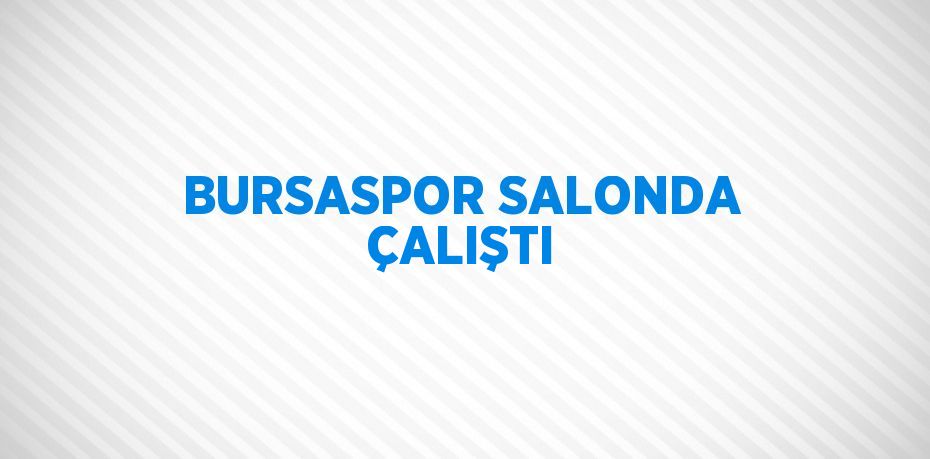 BURSASPOR SALONDA ÇALIŞTI