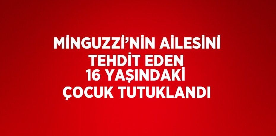 MİNGUZZİ’NİN AİLESİNİ TEHDİT EDEN 16 YAŞINDAKİ ÇOCUK TUTUKLANDI