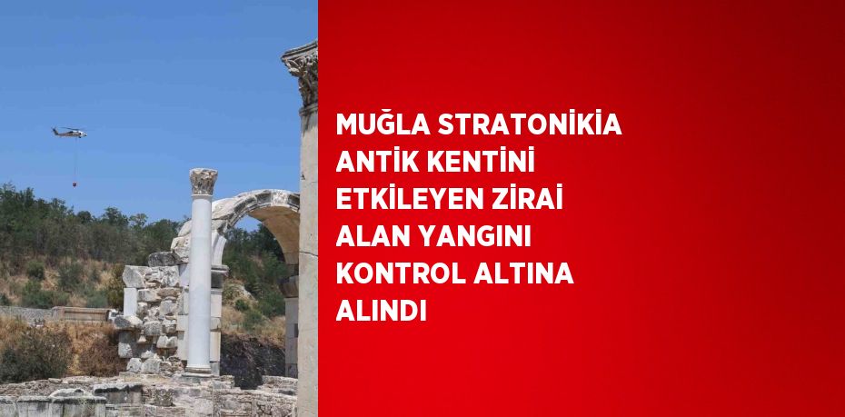 MUĞLA STRATONİKİA ANTİK KENTİNİ ETKİLEYEN ZİRAİ ALAN YANGINI KONTROL ALTINA ALINDI