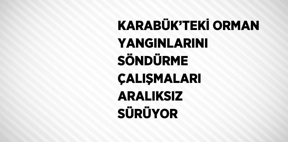 KARABÜK’TEKİ ORMAN YANGINLARINI SÖNDÜRME ÇALIŞMALARI ARALIKSIZ SÜRÜYOR