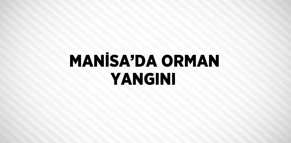 MANİSA’DA ORMAN YANGINI