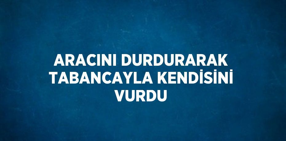ARACINI DURDURARAK TABANCAYLA KENDİSİNİ VURDU