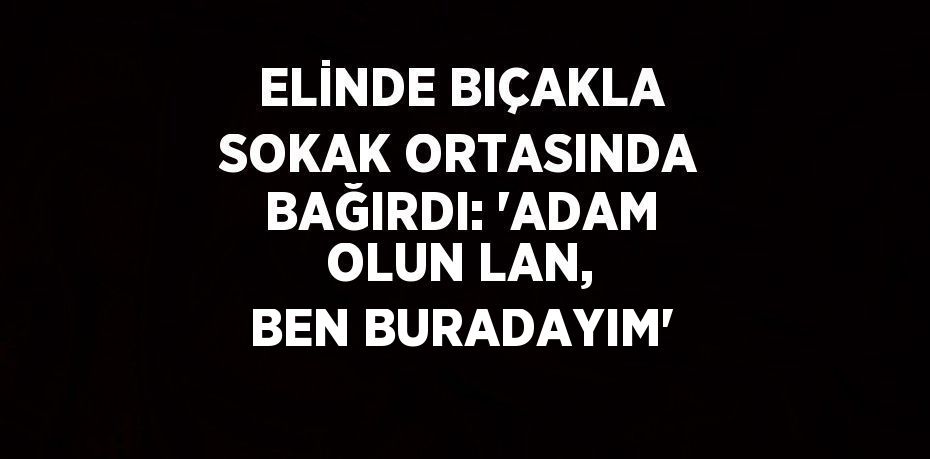 ELİNDE BIÇAKLA SOKAK ORTASINDA BAĞIRDI: 'ADAM OLUN LAN, BEN BURADAYIM'
