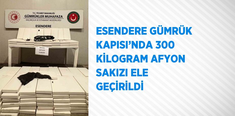 ESENDERE GÜMRÜK KAPISI’NDA 300 KİLOGRAM AFYON SAKIZI ELE GEÇİRİLDİ