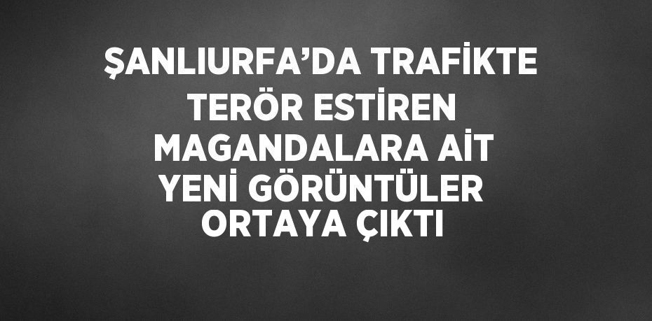 ŞANLIURFA’DA TRAFİKTE TERÖR ESTİREN MAGANDALARA AİT YENİ GÖRÜNTÜLER ORTAYA ÇIKTI