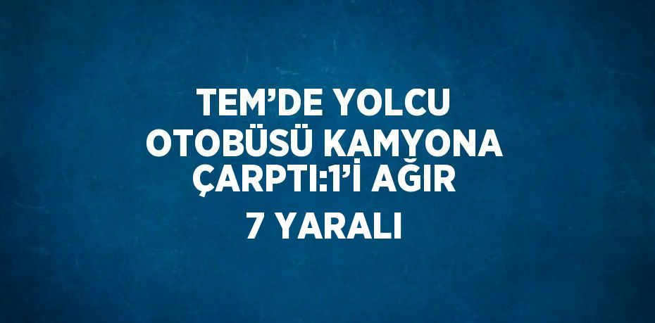 TEM’DE YOLCU OTOBÜSÜ KAMYONA ÇARPTI:1’İ AĞIR 7 YARALI