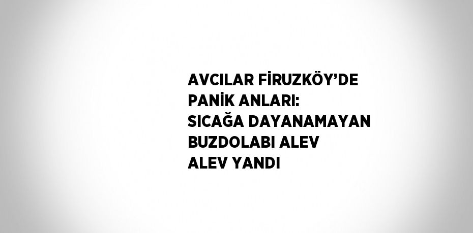 AVCILAR FİRUZKÖY’DE PANİK ANLARI: SICAĞA DAYANAMAYAN BUZDOLABI ALEV ALEV YANDI