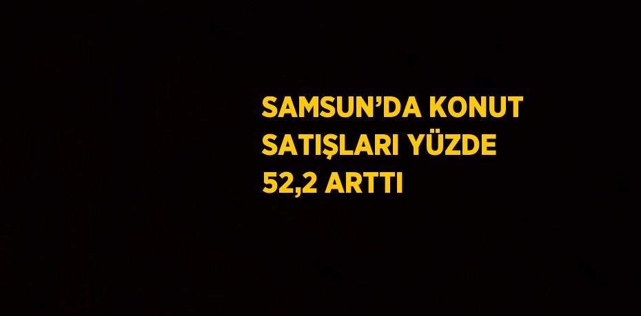 SAMSUN’DA KONUT SATIŞLARI YÜZDE 52,2 ARTTI