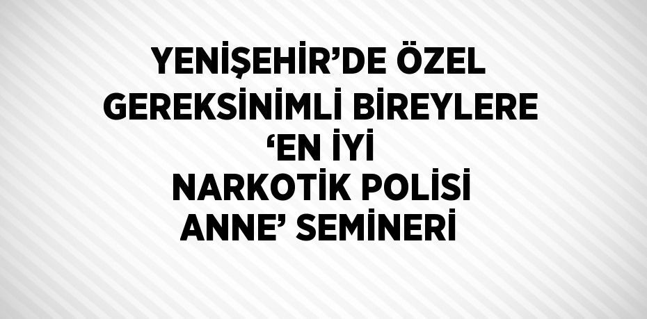 YENİŞEHİR’DE ÖZEL GEREKSİNİMLİ BİREYLERE ‘EN İYİ NARKOTİK POLİSİ ANNE’ SEMİNERİ