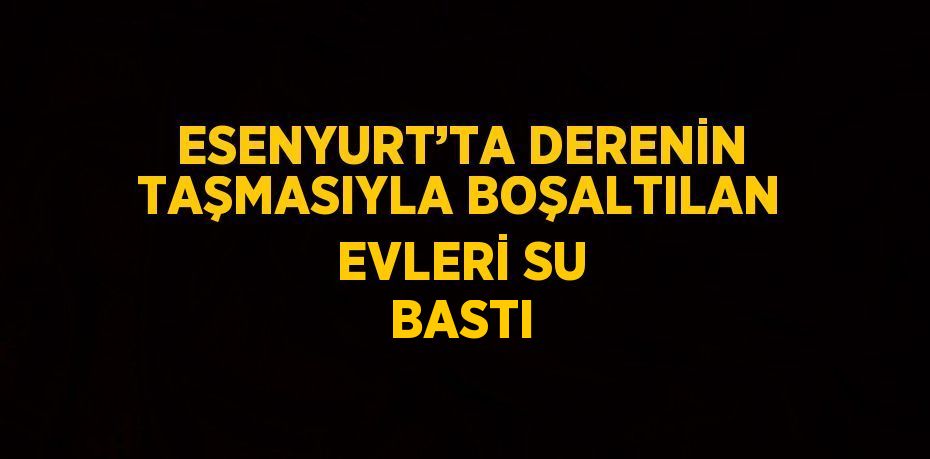 ESENYURT’TA DERENİN TAŞMASIYLA BOŞALTILAN EVLERİ SU BASTI