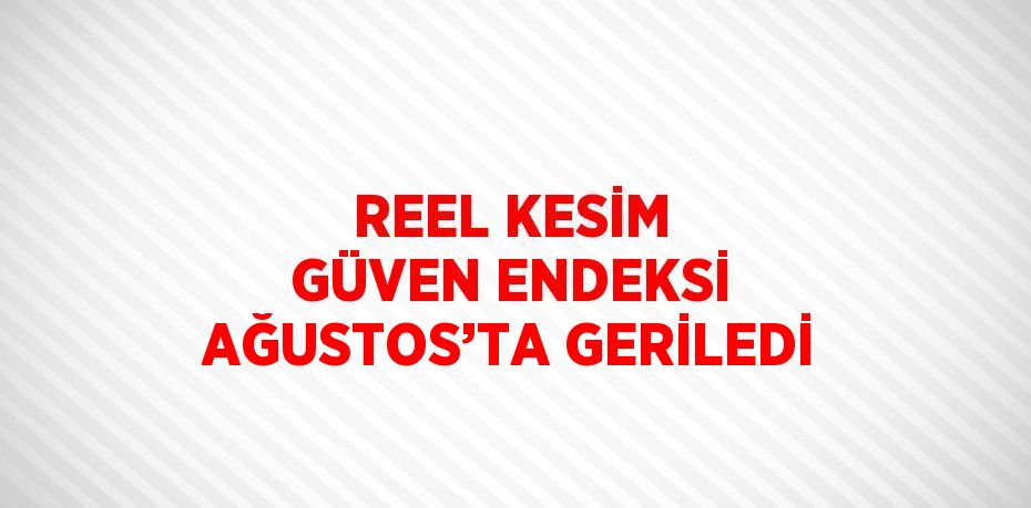 REEL KESİM GÜVEN ENDEKSİ AĞUSTOS’TA GERİLEDİ