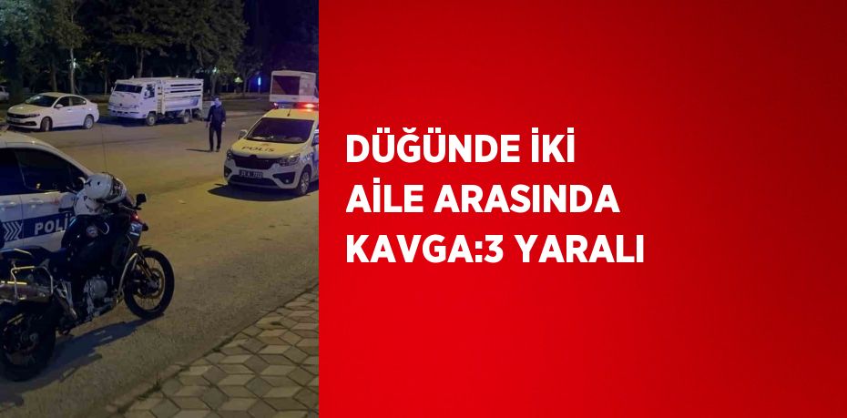 DÜĞÜNDE İKİ AİLE ARASINDA KAVGA:3 YARALI