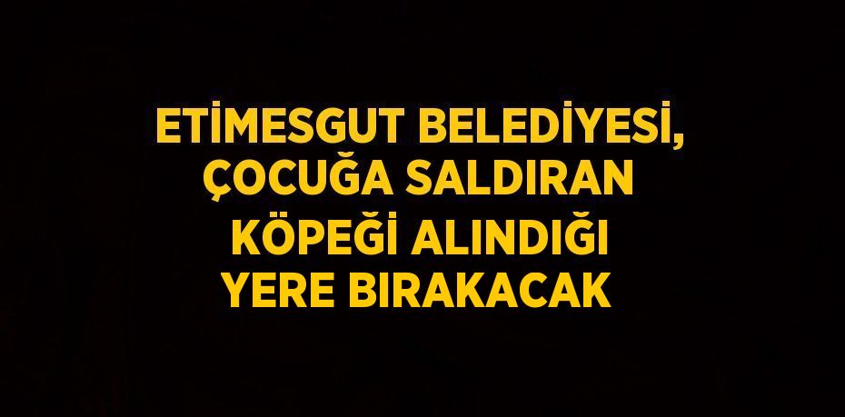 ETİMESGUT BELEDİYESİ, ÇOCUĞA SALDIRAN KÖPEĞİ ALINDIĞI YERE BIRAKACAK