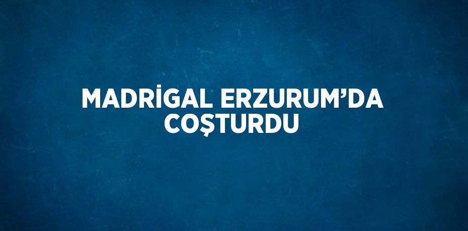 MADRİGAL ERZURUM’DA COŞTURDU