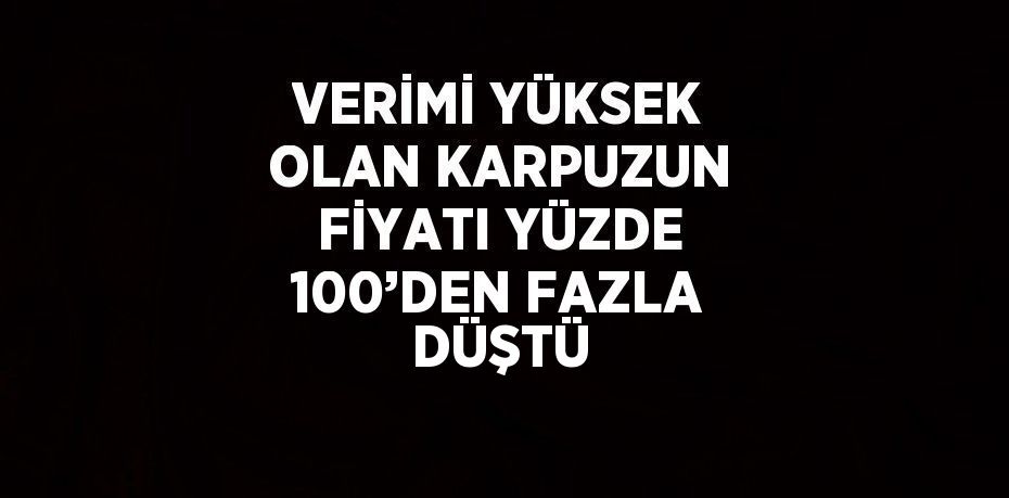 VERİMİ YÜKSEK OLAN KARPUZUN FİYATI YÜZDE 100’DEN FAZLA DÜŞTÜ