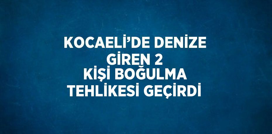 KOCAELİ’DE DENİZE GİREN 2 KİŞİ BOĞULMA TEHLİKESİ GEÇİRDİ