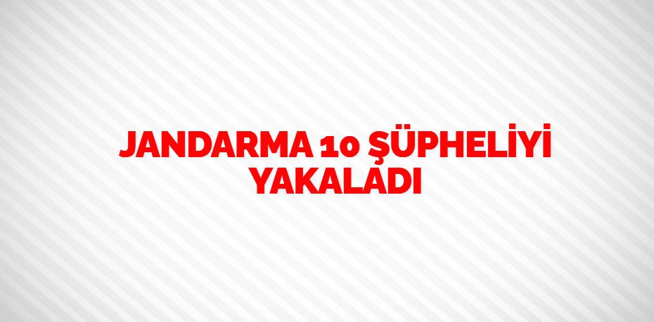 JANDARMA 10 ŞÜPHELİYİ YAKALADI