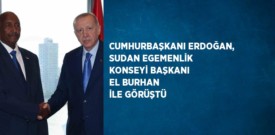 CUMHURBAŞKANI ERDOĞAN, SUDAN EGEMENLİK KONSEYİ BAŞKANI EL BURHAN İLE GÖRÜŞTÜ