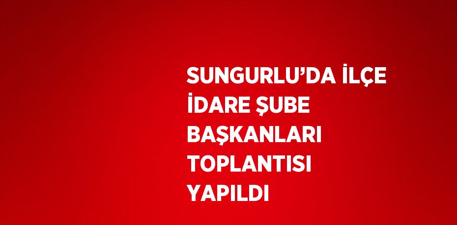 SUNGURLU’DA İLÇE İDARE ŞUBE BAŞKANLARI TOPLANTISI YAPILDI