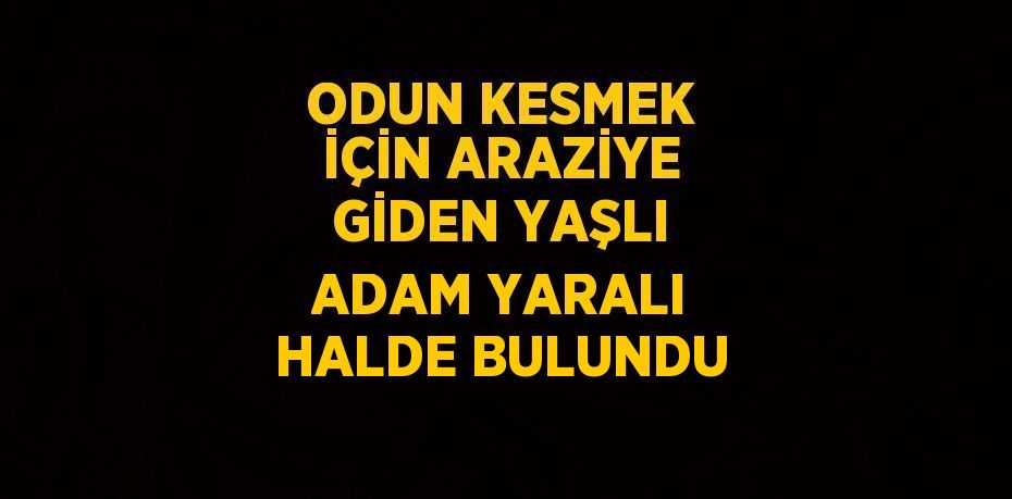 ODUN KESMEK İÇİN ARAZİYE GİDEN YAŞLI ADAM YARALI HALDE BULUNDU