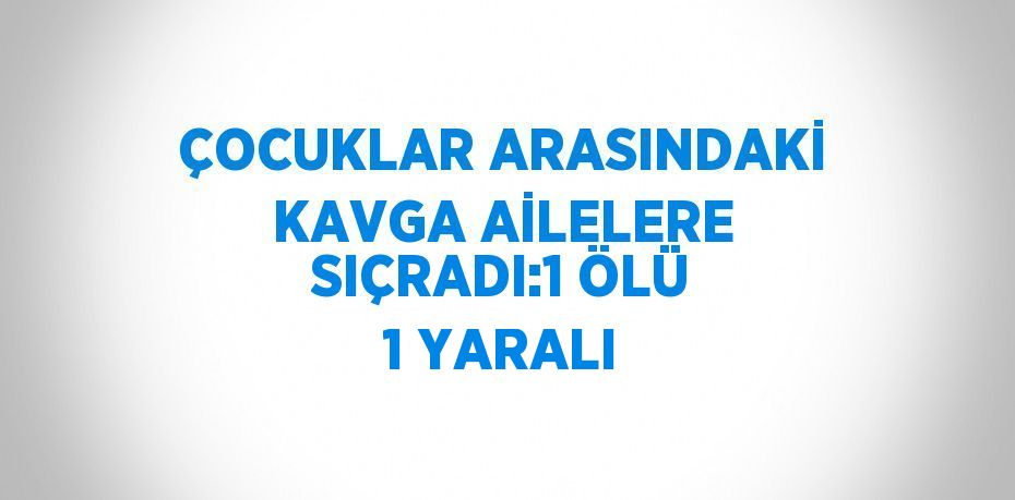 ÇOCUKLAR ARASINDAKİ KAVGA AİLELERE SIÇRADI:1 ÖLÜ 1 YARALI