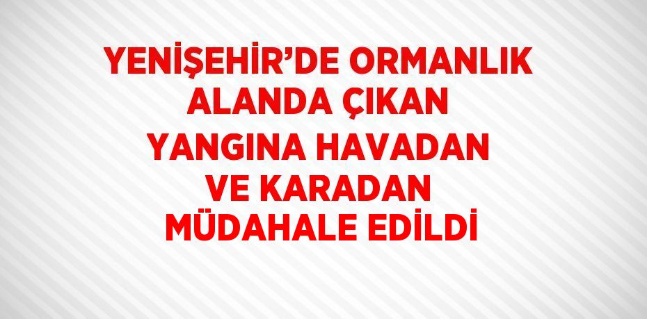 YENİŞEHİR’DE ORMANLIK ALANDA ÇIKAN YANGINA HAVADAN VE KARADAN MÜDAHALE EDİLDİ