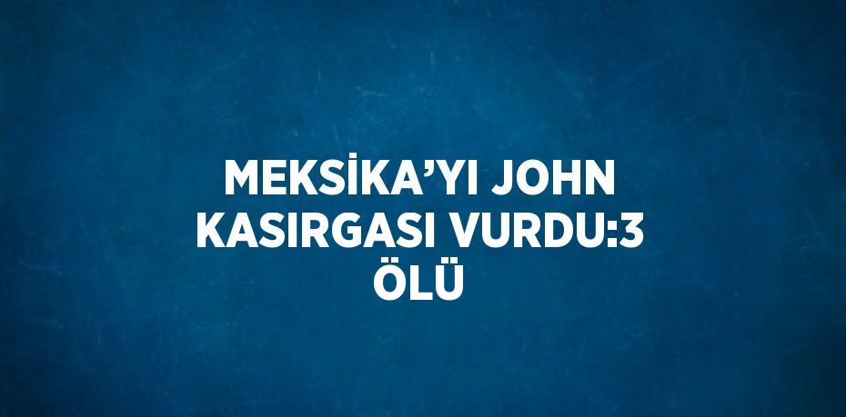 MEKSİKA’YI JOHN KASIRGASI VURDU:3 ÖLÜ