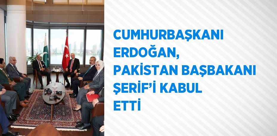 CUMHURBAŞKANI ERDOĞAN, PAKİSTAN BAŞBAKANI ŞERİF’İ KABUL ETTİ