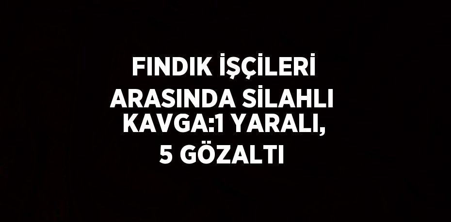 FINDIK İŞÇİLERİ ARASINDA SİLAHLI KAVGA:1 YARALI, 5 GÖZALTI