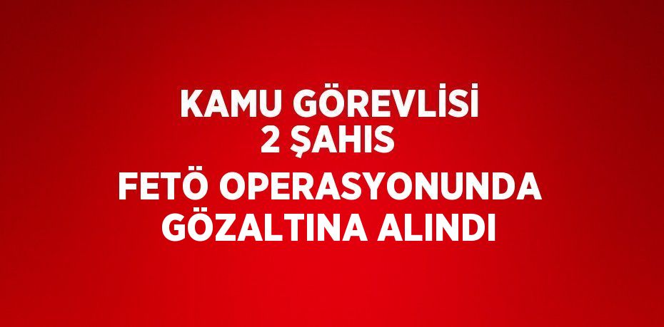 KAMU GÖREVLİSİ 2 ŞAHIS FETÖ OPERASYONUNDA GÖZALTINA ALINDI