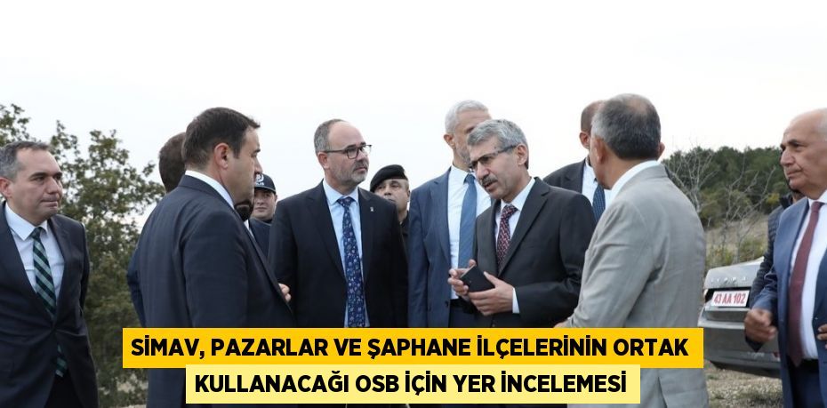 SİMAV, PAZARLAR VE ŞAPHANE İLÇELERİNİN ORTAK KULLANACAĞI OSB İÇİN YER İNCELEMESİ