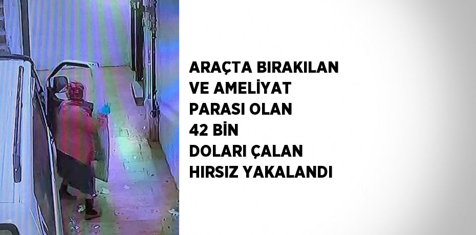 ARAÇTA BIRAKILAN VE AMELİYAT PARASI OLAN 42 BİN DOLARI ÇALAN HIRSIZ YAKALANDI