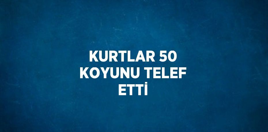 KURTLAR 50 KOYUNU TELEF ETTİ