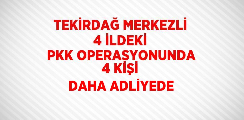 TEKİRDAĞ MERKEZLİ 4 İLDEKİ PKK OPERASYONUNDA 4 KİŞİ DAHA ADLİYEDE