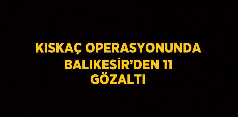 KISKAÇ OPERASYONUNDA BALIKESİR’DEN 11 GÖZALTI