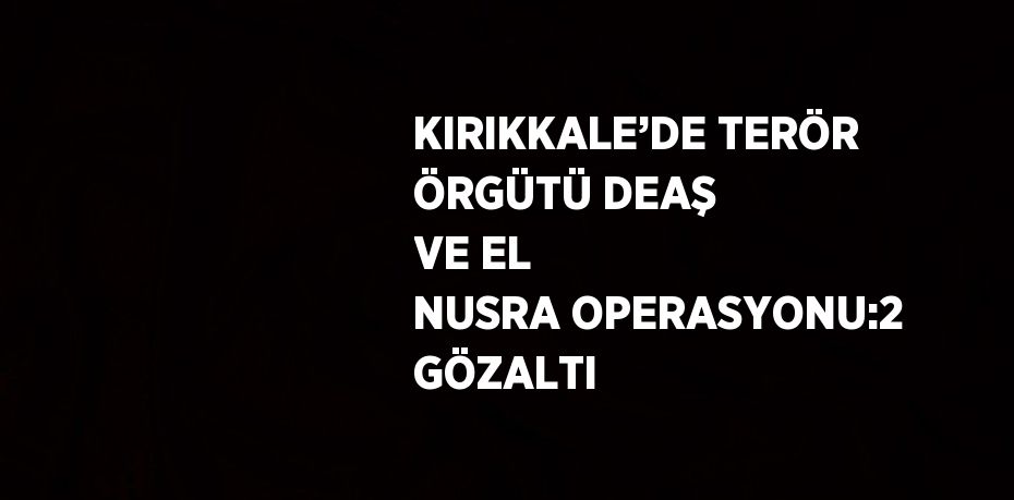 KIRIKKALE’DE TERÖR ÖRGÜTÜ DEAŞ VE EL NUSRA OPERASYONU:2 GÖZALTI