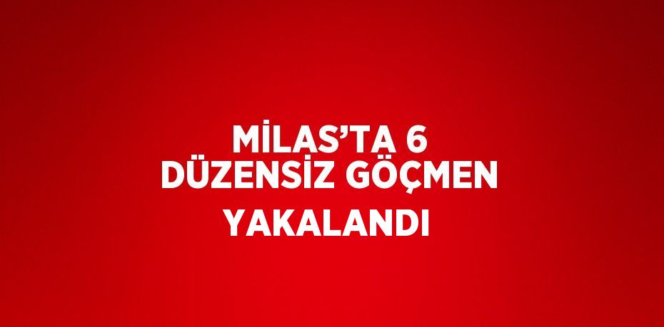 MİLAS’TA 6 DÜZENSİZ GÖÇMEN YAKALANDI