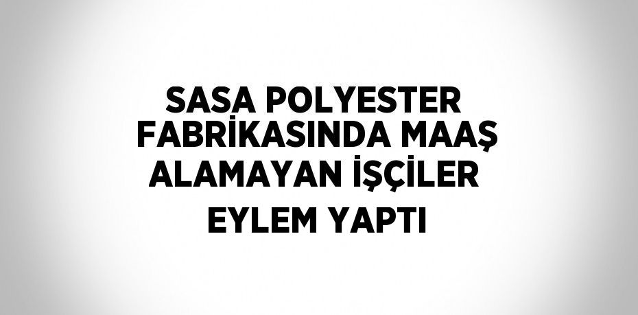 SASA POLYESTER FABRİKASINDA MAAŞ ALAMAYAN İŞÇİLER EYLEM YAPTI