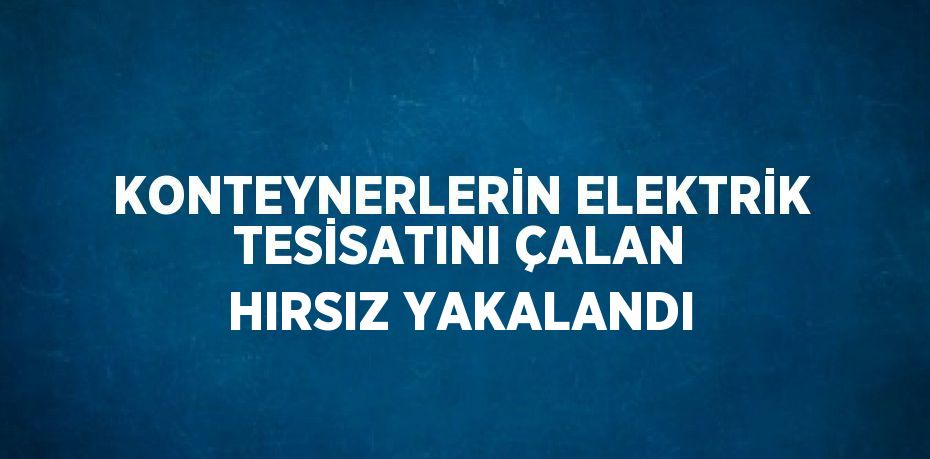 KONTEYNERLERİN ELEKTRİK TESİSATINI ÇALAN HIRSIZ YAKALANDI