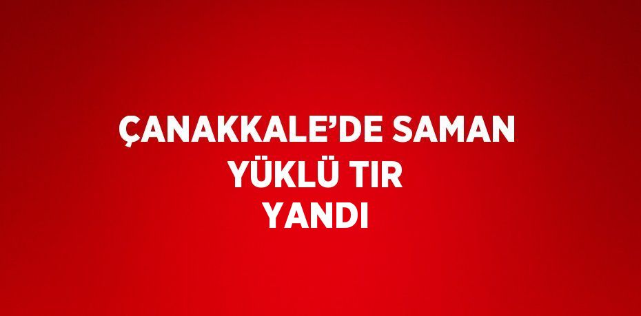 ÇANAKKALE’DE SAMAN YÜKLÜ TIR YANDI