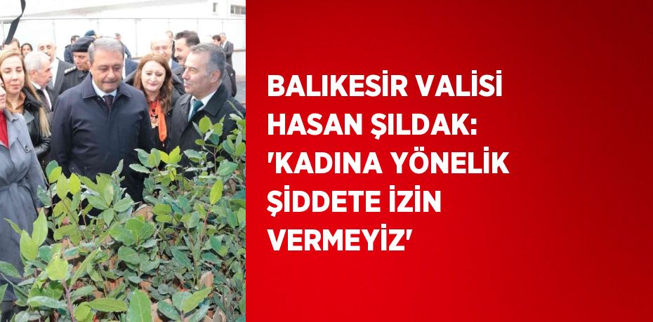 BALIKESİR VALİSİ HASAN ŞILDAK: 'KADINA YÖNELİK ŞİDDETE İZİN VERMEYİZ'