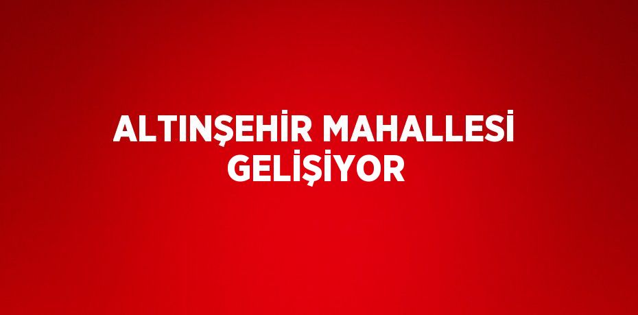 ALTINŞEHİR MAHALLESİ GELİŞİYOR