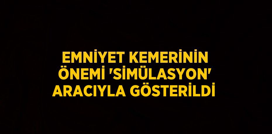 EMNİYET KEMERİNİN ÖNEMİ 'SİMÜLASYON' ARACIYLA GÖSTERİLDİ