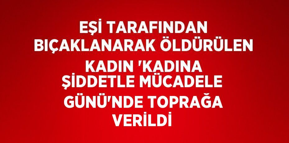 EŞİ TARAFINDAN BIÇAKLANARAK ÖLDÜRÜLEN KADIN 'KADINA ŞİDDETLE MÜCADELE GÜNÜ'NDE TOPRAĞA VERİLDİ