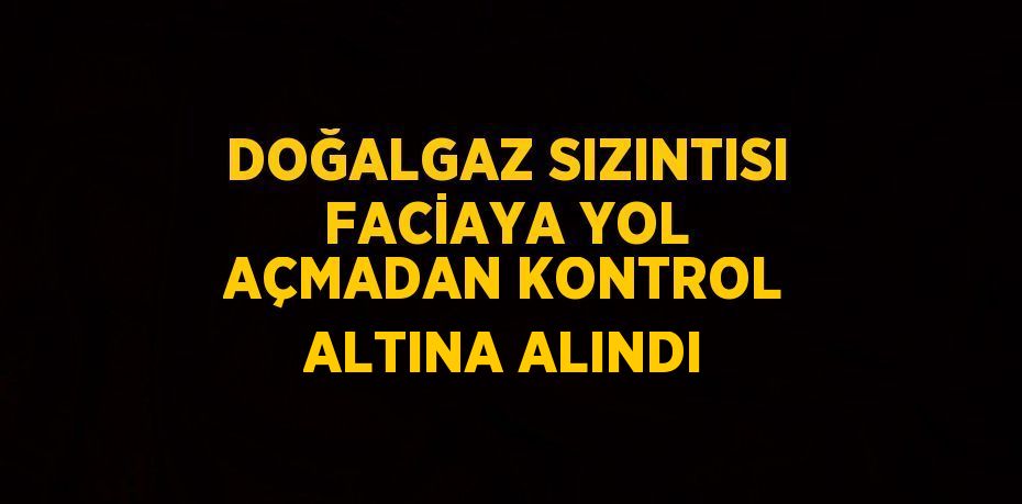 DOĞALGAZ SIZINTISI FACİAYA YOL AÇMADAN KONTROL ALTINA ALINDI