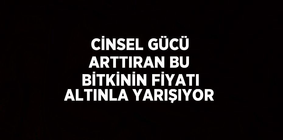 CİNSEL GÜCÜ ARTTIRAN BU BİTKİNİN FİYATI ALTINLA YARIŞIYOR