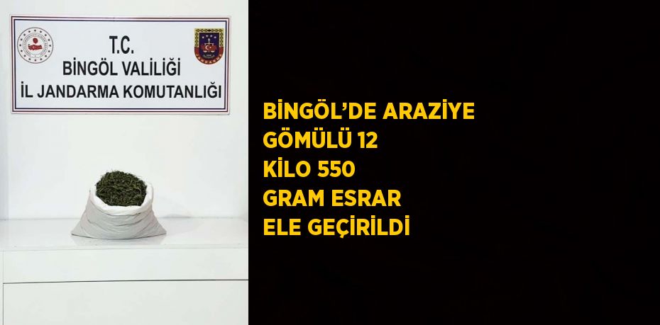 BİNGÖL’DE ARAZİYE GÖMÜLÜ 12 KİLO 550 GRAM ESRAR ELE GEÇİRİLDİ