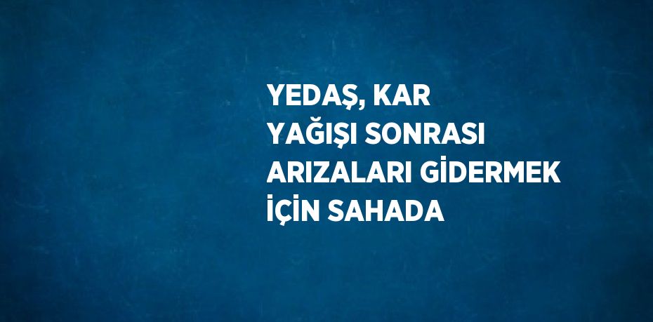 YEDAŞ, KAR YAĞIŞI SONRASI ARIZALARI GİDERMEK İÇİN SAHADA